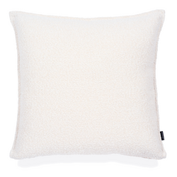 Double sided almond boucle with a 5mm closed flange. Featuring an exposed brass zip to bottom seam. 60cm X 60cm in size and square is shape.