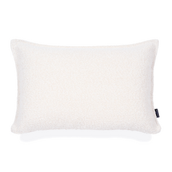 Double sided milk boucle with a 5mm closed flange. Featuring an exposed brass zip to bottom seam. 