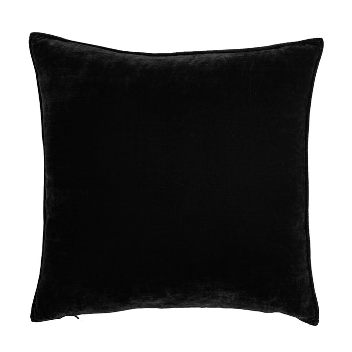 50cm Double sided Jet Black silk velvet with a 5mm closed flange detailing to the seam.