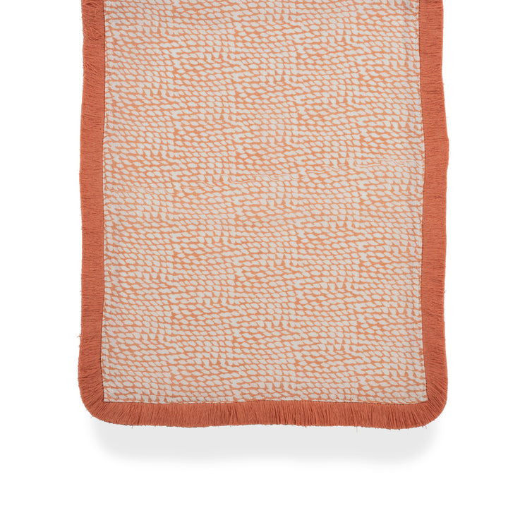 Tango Peach Linen Table Runner