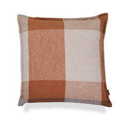 Umber Plaid Linen 55cm Cushion