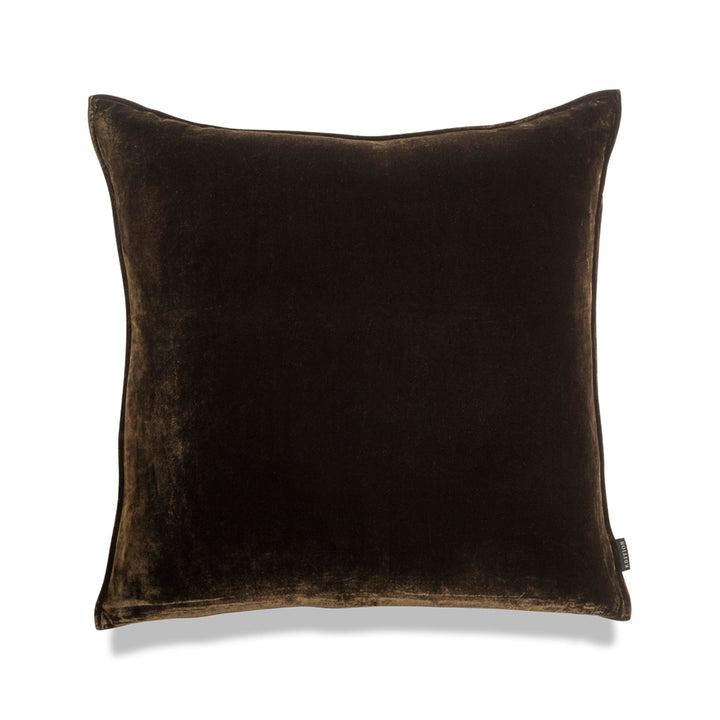 60x60cm double sided brunette silk velvet with a 5mm closed flange detailing to the seam.