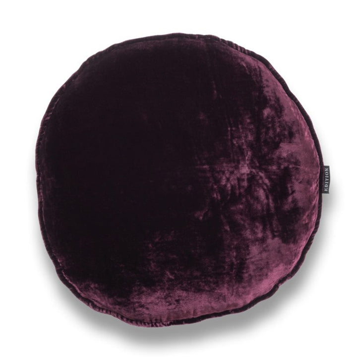 40cm round double sided plum silk velvet with a 5mm closed flange