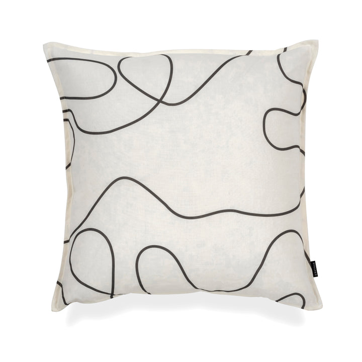 Flow Marble Printed Linen Cushion 60cm