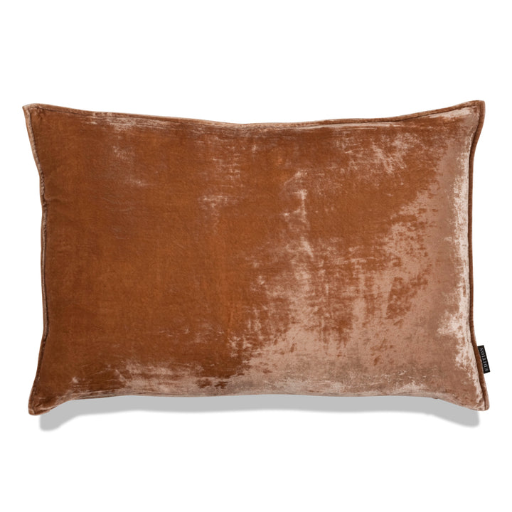 Peachy Lumbar Silk Velvet Luxury Cushion