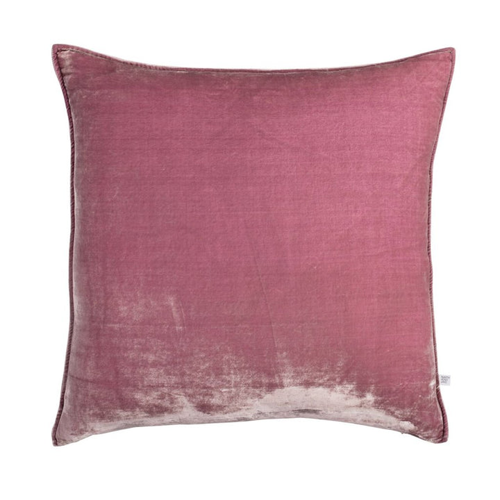 50x50cm double sided rose pink silk velvet with a 5mm closed flange detailing to the seam.